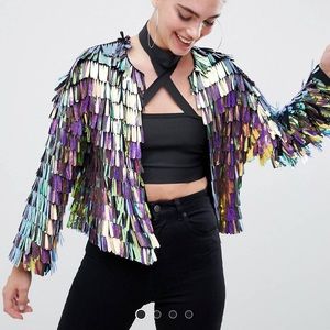 ASOS fringe sequin jacket